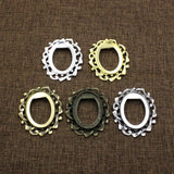 Oval Cabochons Glass Brooch Blank Setting Bezel Tray Base DIY Making 5pcs