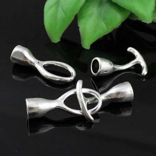 Antique Silver Fold Over Lobster Clasps 20 sets
