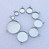 Stainless Steel Bezel Base for Round Cabochons DIY Gift 20pcs