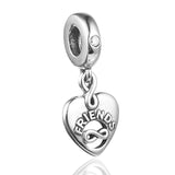Sterling Silver Forever Heart Dangle Charm Bead for Jewelry Making