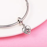 Sterling Silver Forever Heart Dangle Charm Bead for Jewelry Making