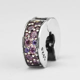 Sterling Silver DIY Beads for Jewelry Making with Pink Shining Clips Charms