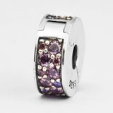Sterling Silver DIY Beads for Jewelry Making with Pink Shining Clips Charms