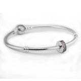Sterling Silver DIY Beads for Jewelry Making with Pink Shining Clips Charms