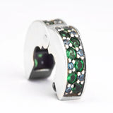 Sterling Silver DIY Beads Teal Charms Clips 925 Silver Jewelry