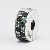 Sterling Silver DIY Beads Teal Charms Clips 925 Silver Jewelry