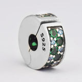 Sterling Silver DIY Beads Teal Charms Clips 925 Silver Jewelry