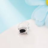 925 Sterling Silver Gingko Leaf Sparkling Beads for Jewelry Making