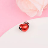 925 Sterling Silver Red Christmas Heart Beads for Jewelry Making