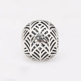925 Sterling Silver Hollow Leaves Charm Beads for DIY Bracelets