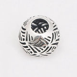 925 Sterling Silver Hollow Leaves Charm Beads for DIY Bracelets
