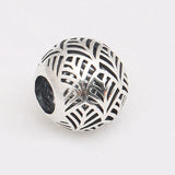 925 Sterling Silver Hollow Leaves Charm Beads for DIY Bracelets