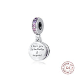 925 Sterling Silver Infinity Hearts & Stars Charms Beads for Women DIY Jewelry
