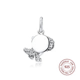Europe Bracelet Charm 925 Sterling Silver Pave Dinosaur Dangle Crystal Charms