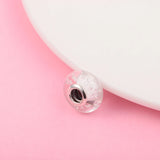 925 Silver Clear Effervescence Glass Charm Beads for Women