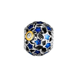 Night Sky Enamel Charm 925 Sterling Silver Beads for DIY Making Female Jewelry