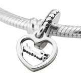 925 Sterling Silver Beads Loving Family Pendant Charm DIY Jewelry