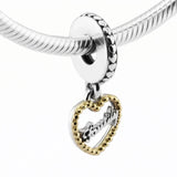 925 Sterling Silver Beads Loving Family Pendant Charm DIY Jewelry