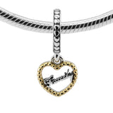 925 Sterling Silver Beads Loving Family Pendant Charm DIY Jewelry