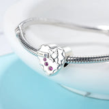 925 Sterling Silver Romantic Cz Love Heart Beads for Women