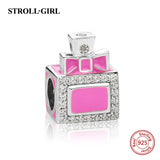925 Silver Perfume Bottle Bead with Yellow Cz Stone for European Bracelets