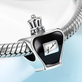 925 Silver Perfume Bottle Bead with Yellow Cz Stone for European Bracelets
