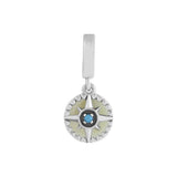 Compass Rose Silver Enamel Dangle 925 Sterling Silver Beads DIY Jewelry