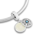 Compass Rose Silver Enamel Dangle 925 Sterling Silver Beads DIY Jewelry