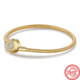 3mm Charms Bracelets Retro Leather 925 Silver Crown Bracelets Men Women