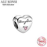 925 Silver Heart Charm Pan Bracelet for Women
