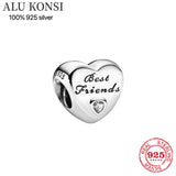 925 Silver Heart Charm Pan Bracelet for Women
