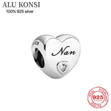 925 Silver Heart Charm Pan Bracelet for Women
