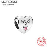 925 Silver Heart Charm Pan Bracelet for Women