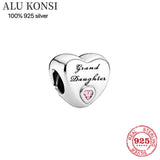 925 Silver Heart Charm Pan Bracelet for women DIY fishion charms Jewelry