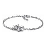 925 Sterling Silver Heart-shaped Pav? Buckle Snake Chain Bracelet