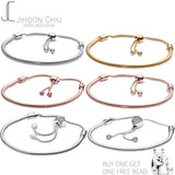 925 Silver Sparkling Heart-shaped Bracelet