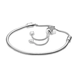 925 Silver Sparkling Heart-shaped Bracelet
