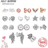 925 Sterling Silver Heart Stars Sea Turtles Pan Earrings Wedding Jewelry