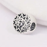 925 Sterling Silver Kiss In Heart Charm Bracelet Bead