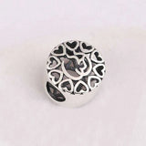 925 Sterling Silver Kiss In Heart Charm Bracelet Bead