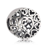 925 Sterling Silver Kiss In Heart Charm Bracelet Bead