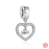 925 Silver Family Hearts & Dog Love Bracelet Charms Bead DIY
