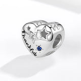 Sterling Silver Thankful and Star Heart Bead Bracelet Charms