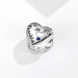 Sterling Silver Thankful and Star Heart Bead Bracelet Charms