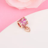 925 Sterling Silver Heart Charm Beads for Jewelry Making Kralen