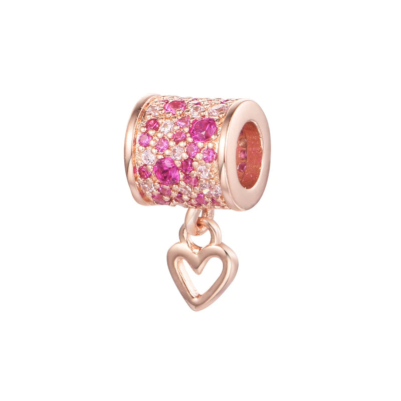 925 Sterling Silver Heart Charm Beads for Jewelry Making Kralen