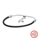 925 Silver Snake Chain Slider Charm Bracelet for Women DIY