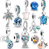 925 Silver Ocean Animal Charm Bracelet Beads DIY Jewelry