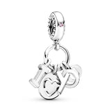 925 Silver Friendship Bracelet with Love Lock Pendant