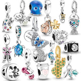 925 Silver Ocean Animal Bracelet Charms Women Jewelry DIY
